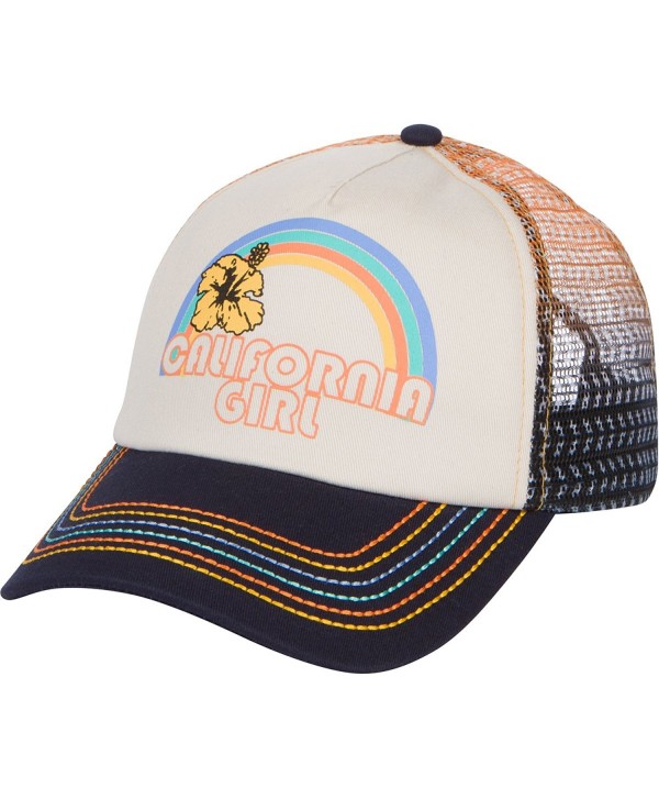 California Girl Trucker Snapback Hat - Vintage Cream With Rainbow ...