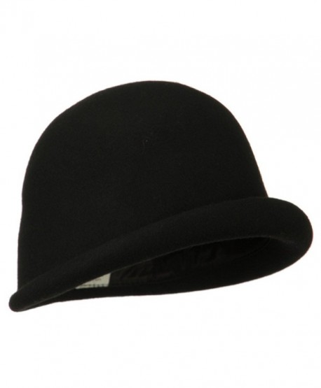 Women's Unique Brim Wool Cloche - Black - CG11ONYYMM3