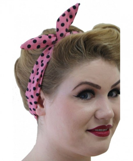 Tiffany Womens Vintage Retro Rockabilly Headband - Black/White Polka ...