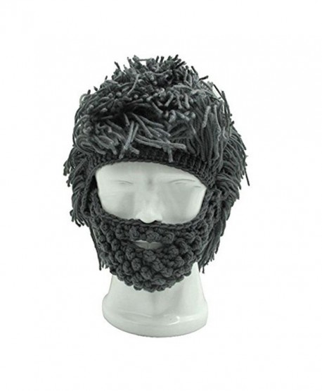 Men's Barbarian Knitted Beard Hats Warm Winter Caps Funny Party Mask ...