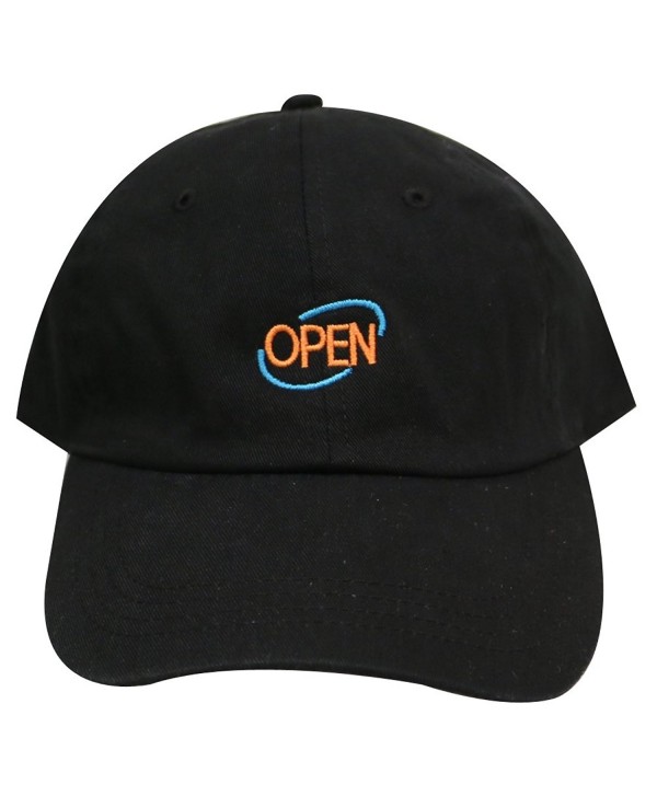 C104 Neon Open Sign Baseball Caps 6 Colors - Black - CE185LOW9YC