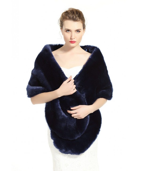 Women's Faux Fur Shawl Stoles Wrap for Bridal/Wedding/Party-S62(12 ...