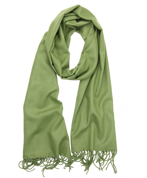 Soft & Warm Solid Color Cashmere Feel Winter Scarf Unisex - Moss Green ...