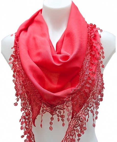 scarf with lace trim