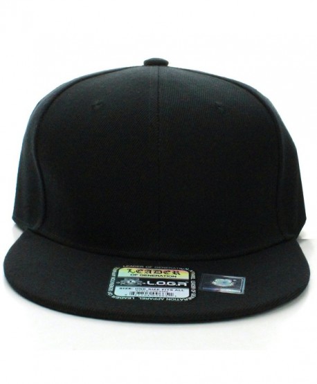 Plain Adjustable Snapback Hats Caps (Many Colors) - Black - CS18646ET0U