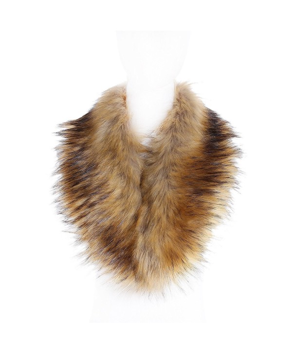 Faux Fur Collar Women's Neck Warmer Scarf Wrap - Nature - CR12LH33EGH