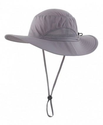 Home Prefer Men's Sun Hats Breathable Light Weight UPF50+ Wide Brim Fishing Hat - Dark Gray - C1127G5DWBR