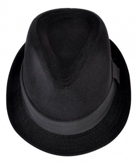 Men's All Season Fashion Wear Fedora Hat - Black - CM12BP1WTRL