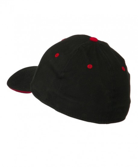 Stretchable Sandwich Bill Fitted Cap - Black Red - CQ11LUH72MN