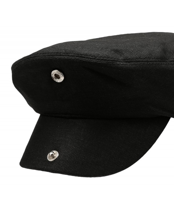 Men's Linen Flat IVY Gatsby Summer newsboy Hats - Black - CV12EBEJ995