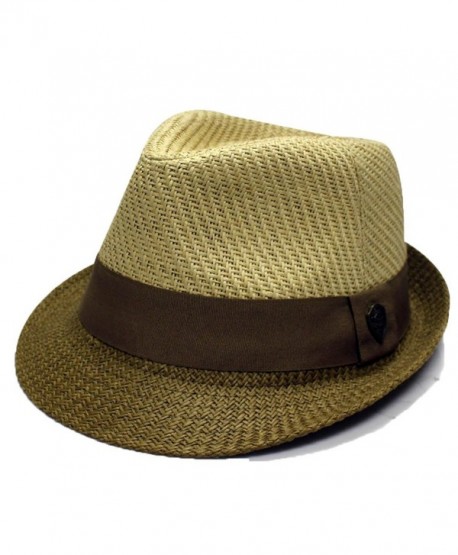 Pms390 Pamoa 2 Tone Straw with Cotton Band Summer Fedora (3 Colors ...