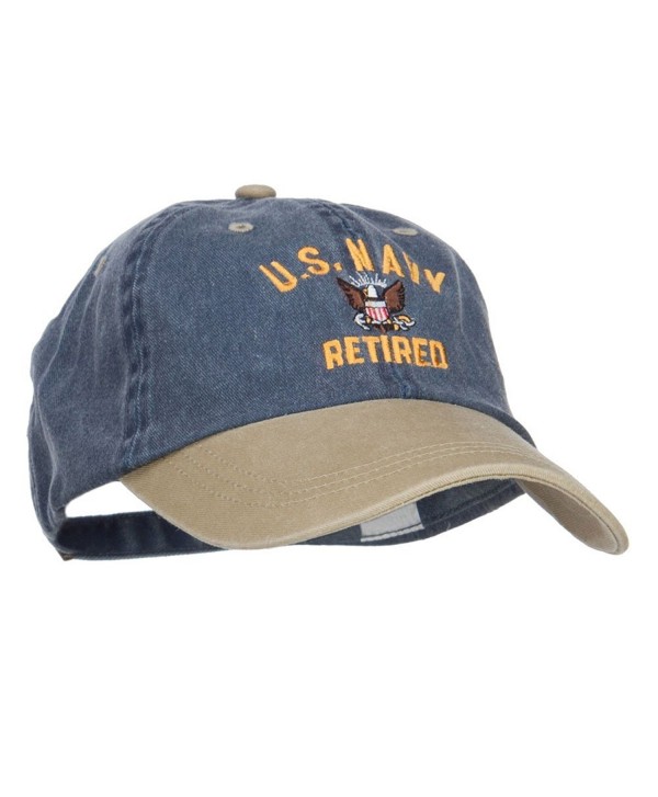 US Navy Retired Military Embroidered Two Tone Cap - Navy Khaki ...