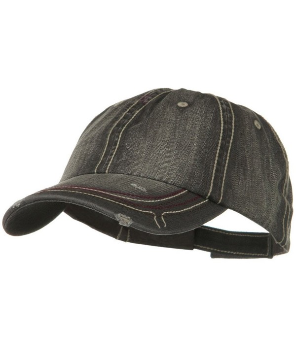 Low Profile Heavy Wash New Herringbone Distressed Cap - Black - CS11918HF9N