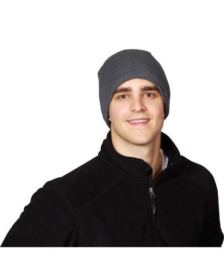 Mens Merino Wool Nordic Style Beanie- Black/Solid Knits - Graphite ...