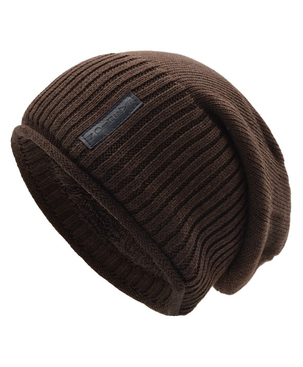 Warm Knit Hat For Men & Women- Soft Long Loose Winter Hat With Hemming ...