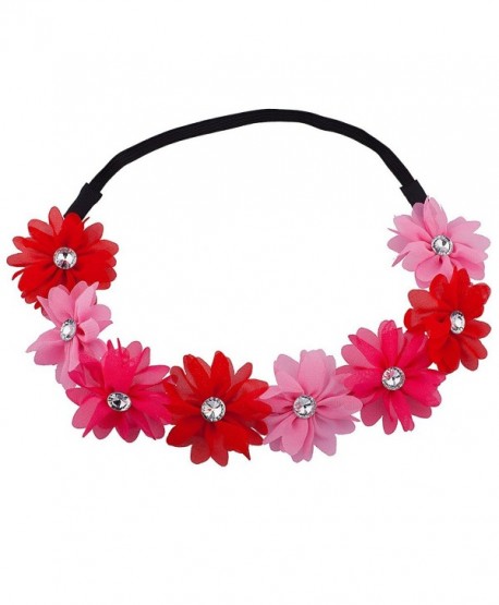 Shades of Pink Flower Floral Chiffon Headband - C512F8L6Z5B