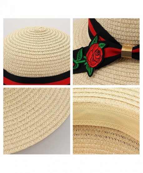 Women Floppy Sun Beach Straw Hats Wide Brim Foldable Summer Cap Beige