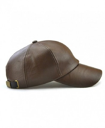 Men Vintage PU Leather Baseball Cap Windproof Warm Hats Adjustable Hat ...