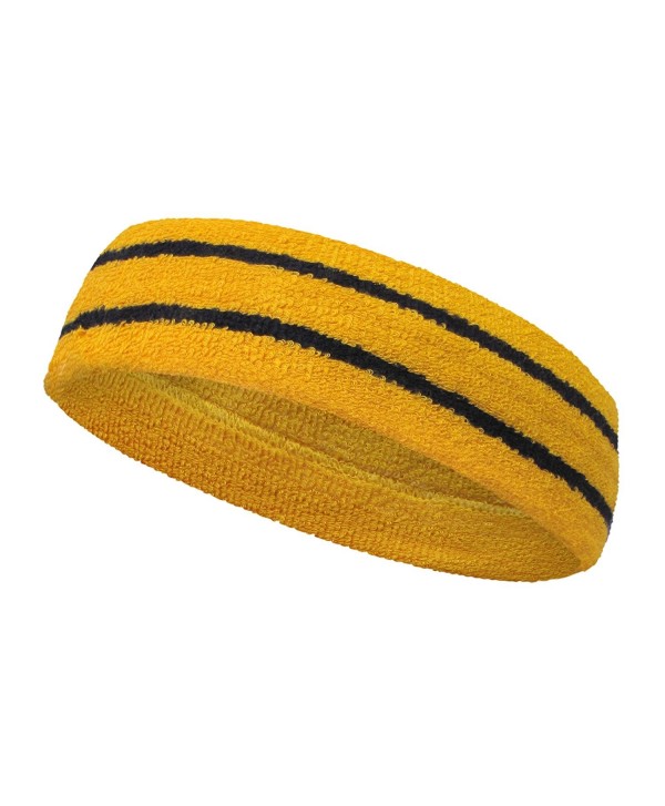 Long Thick Wider Basketball Headband Terry Cloth with 2 Stripes[1 Piece ...
