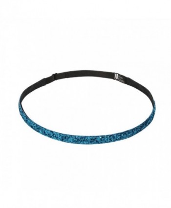 Bani Bands Women's Glitter Skinny Adjustable Headband with Non-Slip Lining - Turquoise - C211EAPXBZN