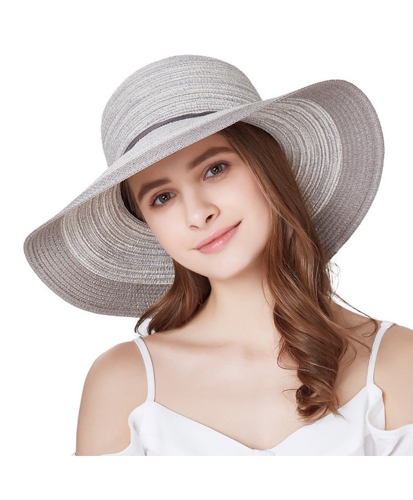 Women Floppy Sun Hat Summer Wide Brim Beach Cap Foldable Cotton Straw ...